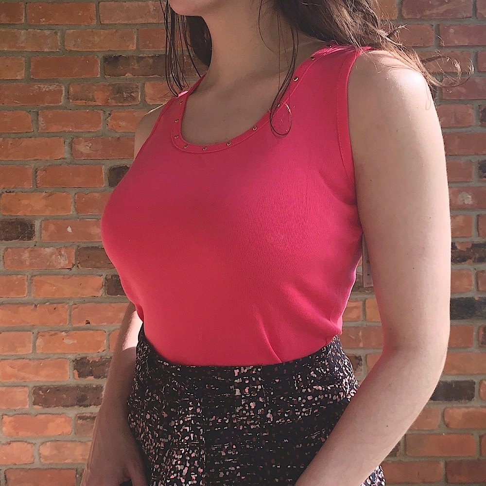 Passion Pink RAFAELLA Studded Tank NWT
